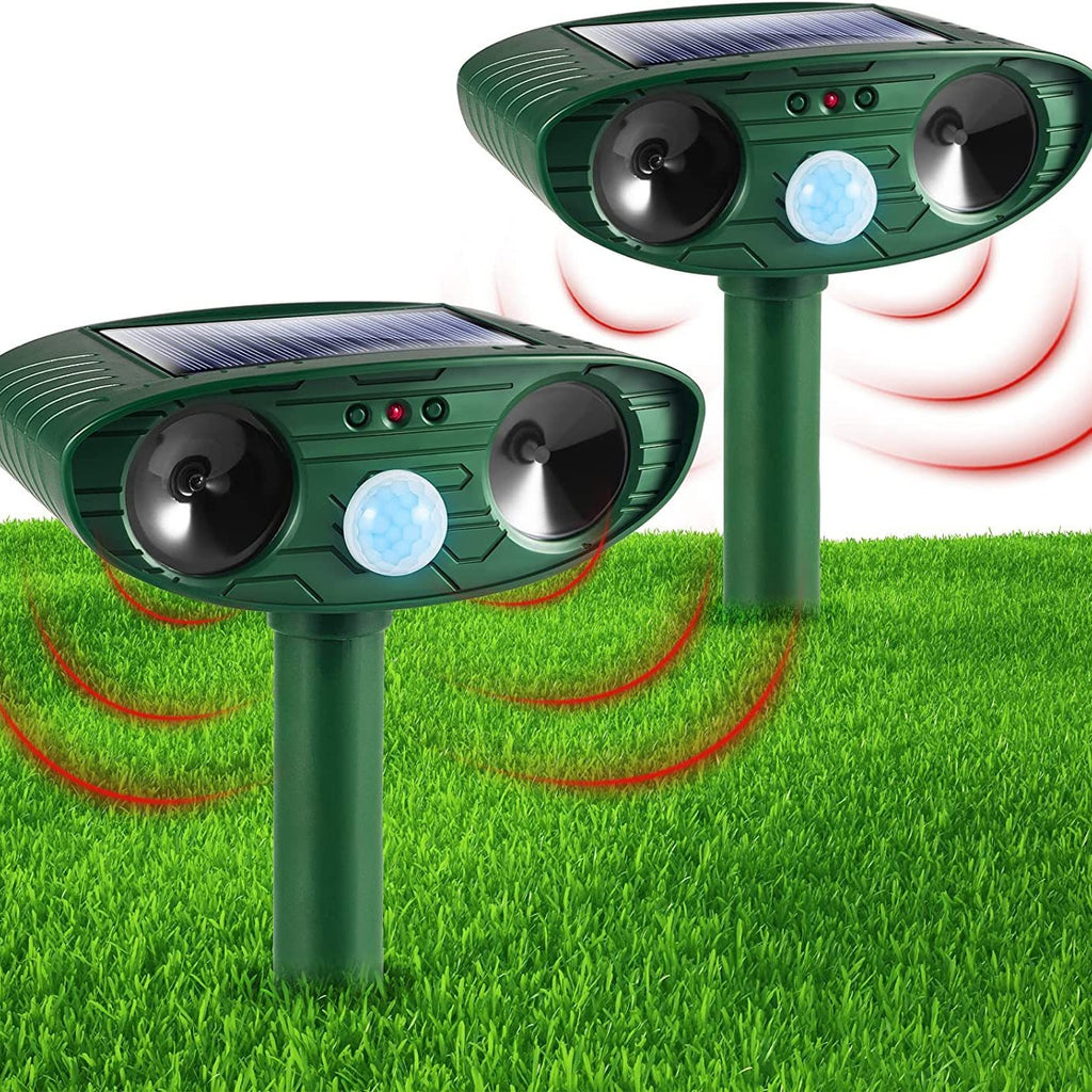 Waterproof Solar Animal Repeller with Infrared Sensor and Ultrasonic Technology for Mice, Cats, Dogs